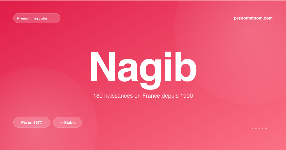 Carte visuelle du prénom Nagib