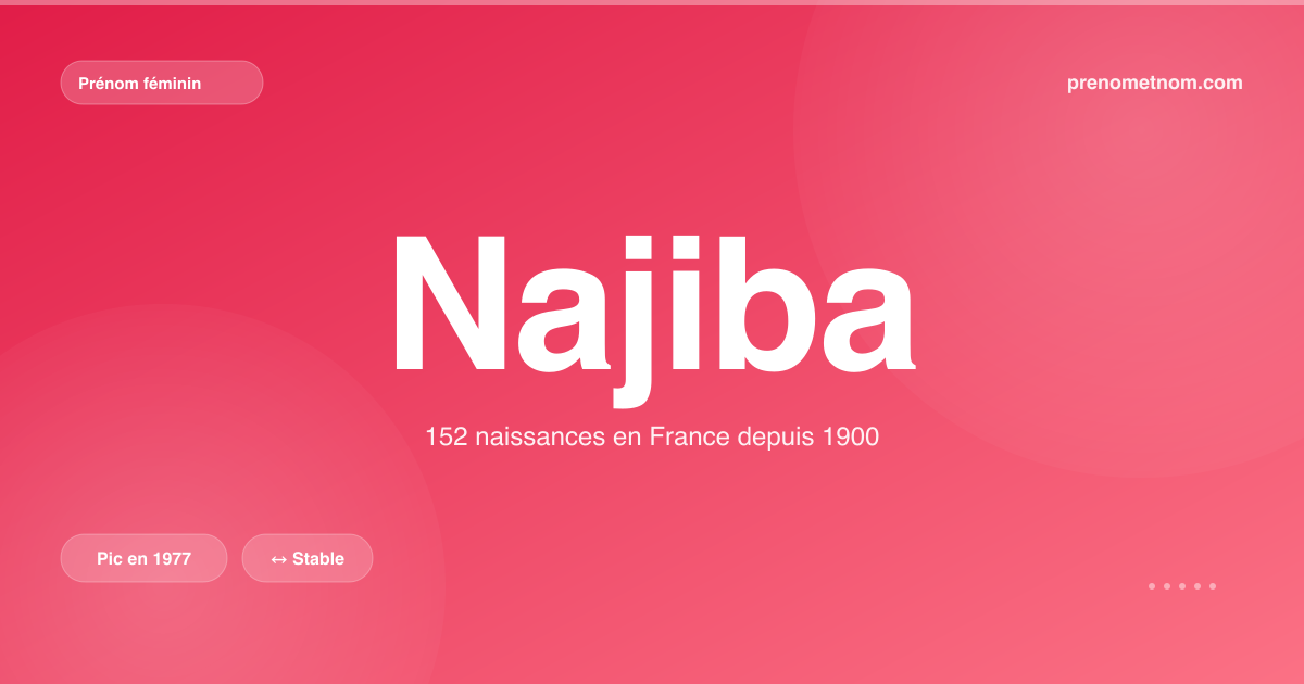 Carte visuelle du prénom Najiba
