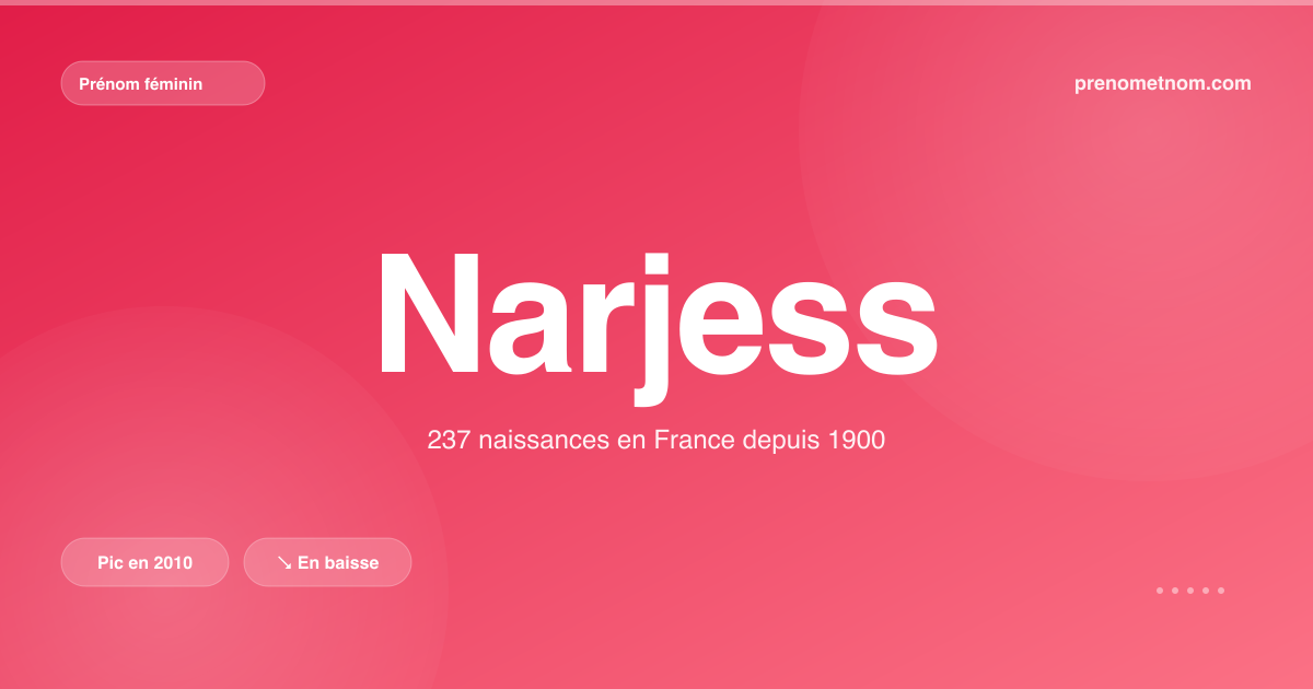 Carte visuelle du prénom Narjess