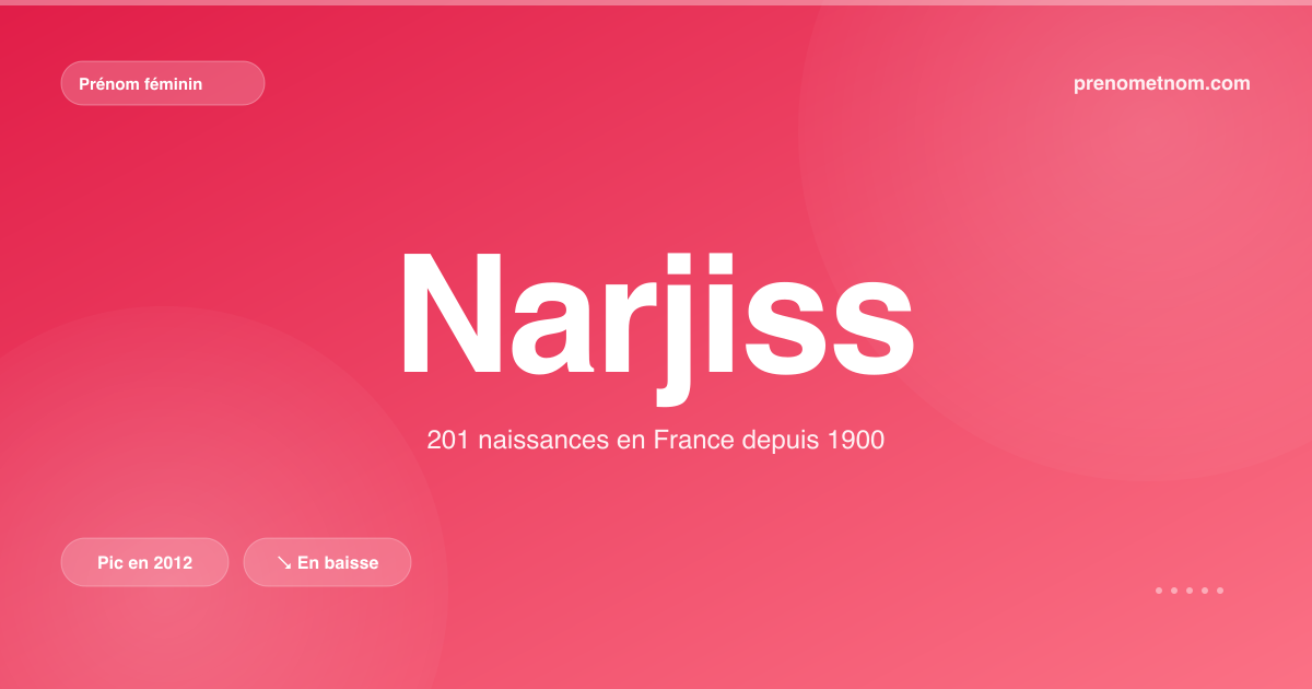 Carte visuelle du prénom Narjiss
