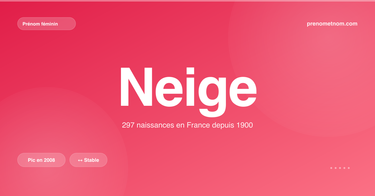 Carte visuelle du prénom Neige