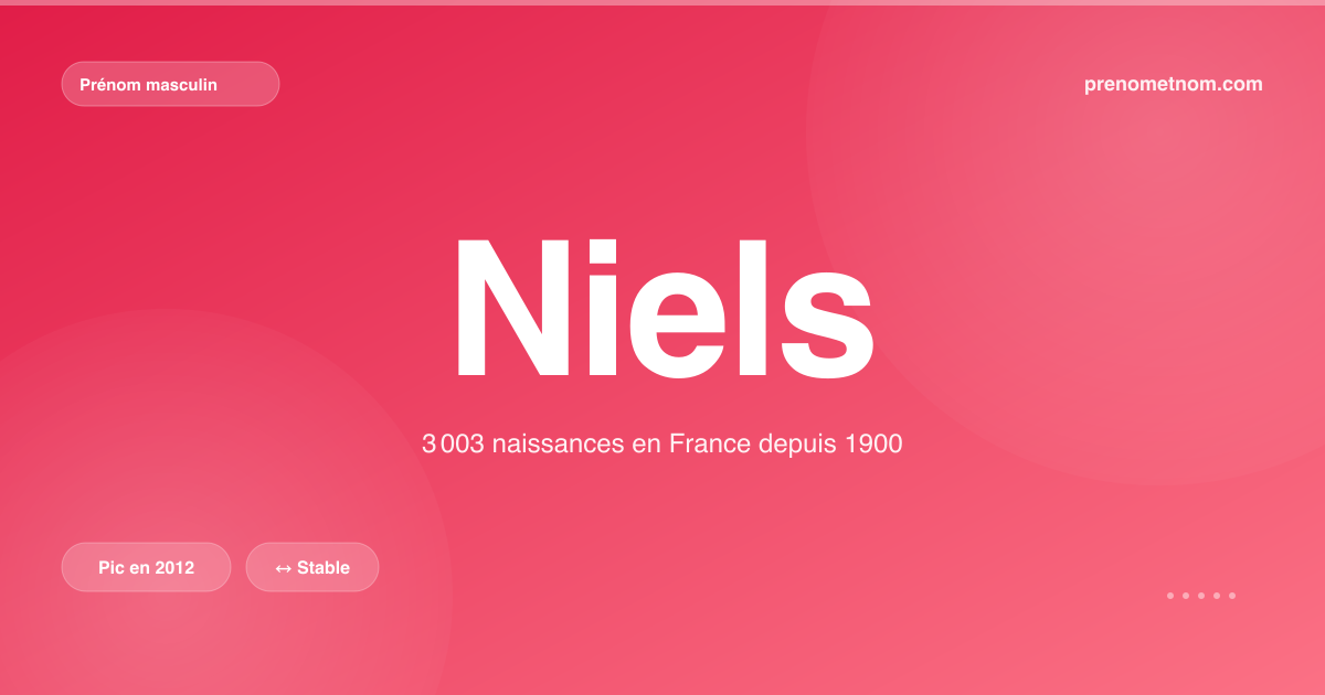 Carte visuelle du prénom Niels