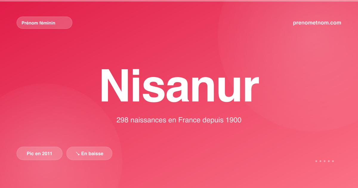 Carte visuelle du prénom Nisanur