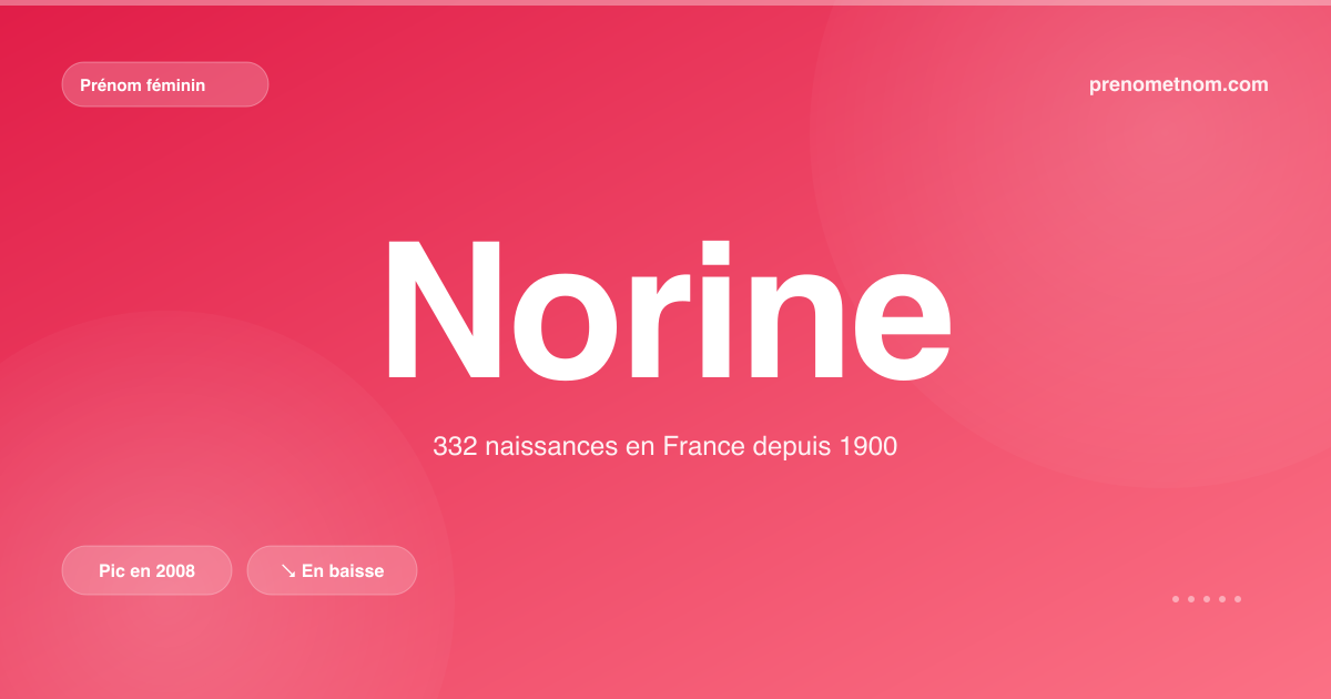 Carte visuelle du prénom Norine