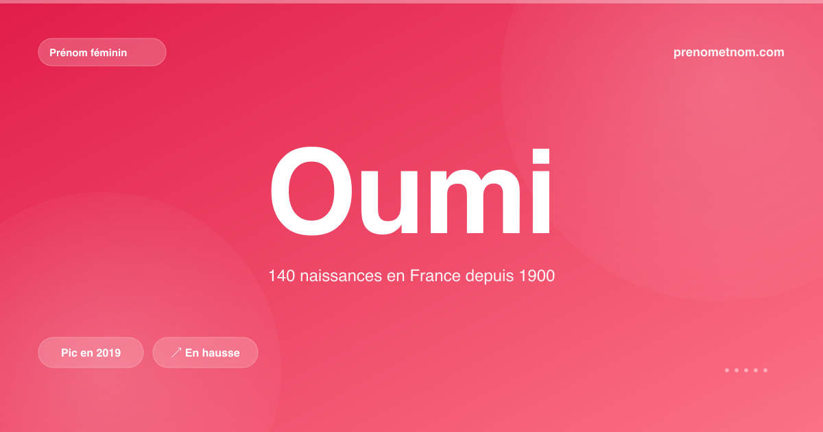 Carte visuelle du prénom Oumi
