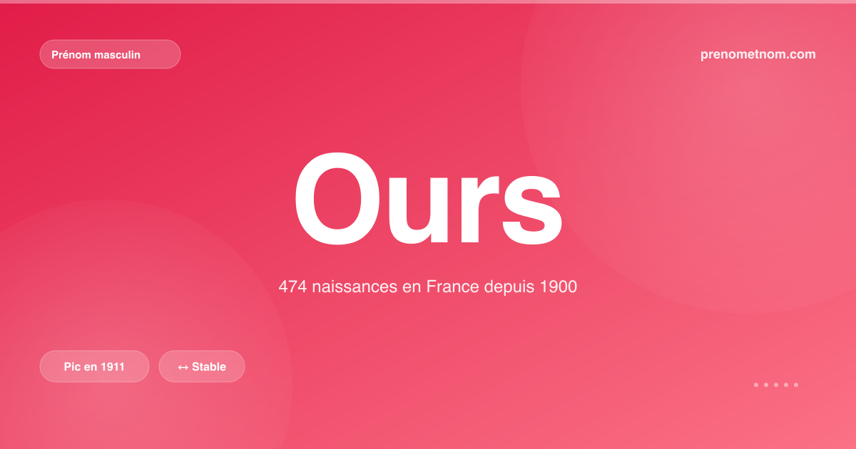 Carte visuelle du prénom Ours