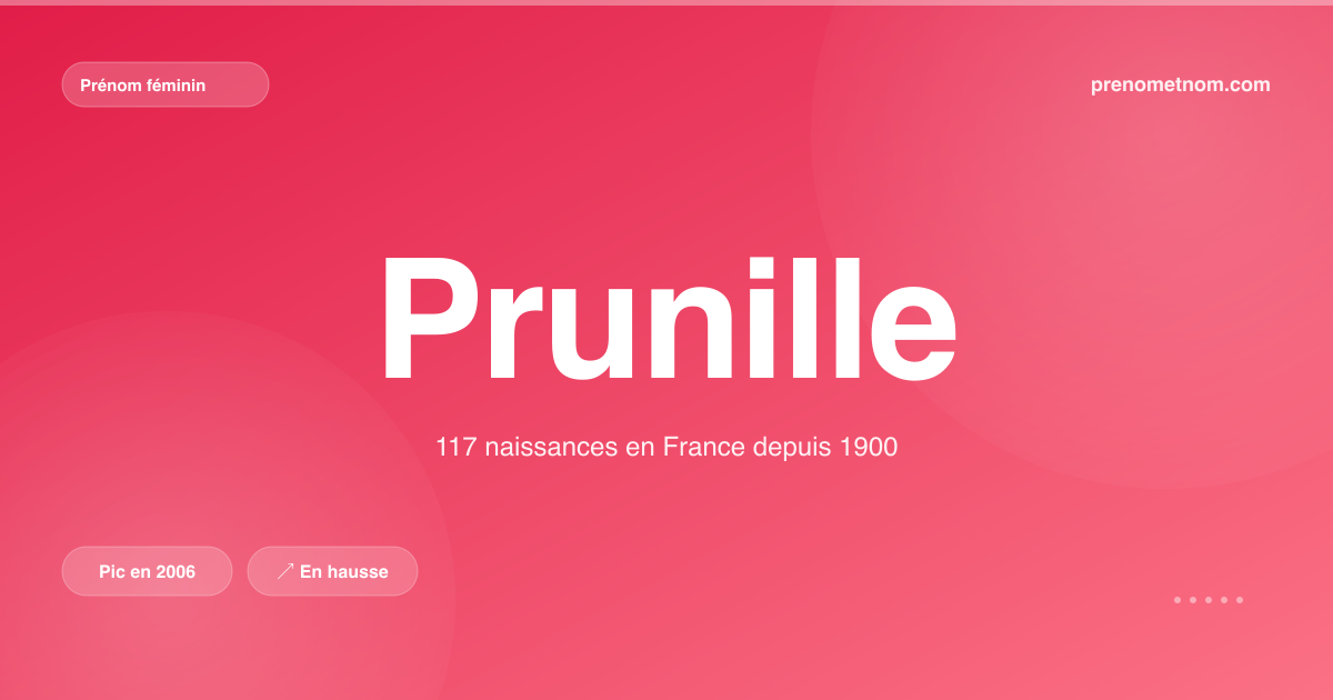 Carte visuelle du prénom Prunille
