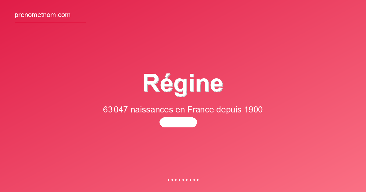Carte visuelle du prénom Régine
