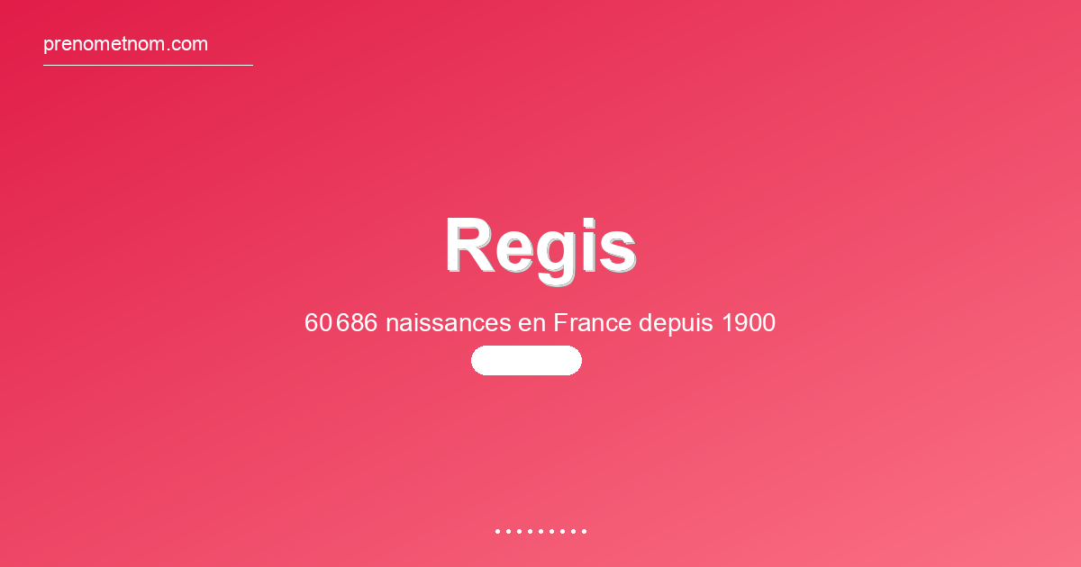 Carte visuelle du prénom Regis
