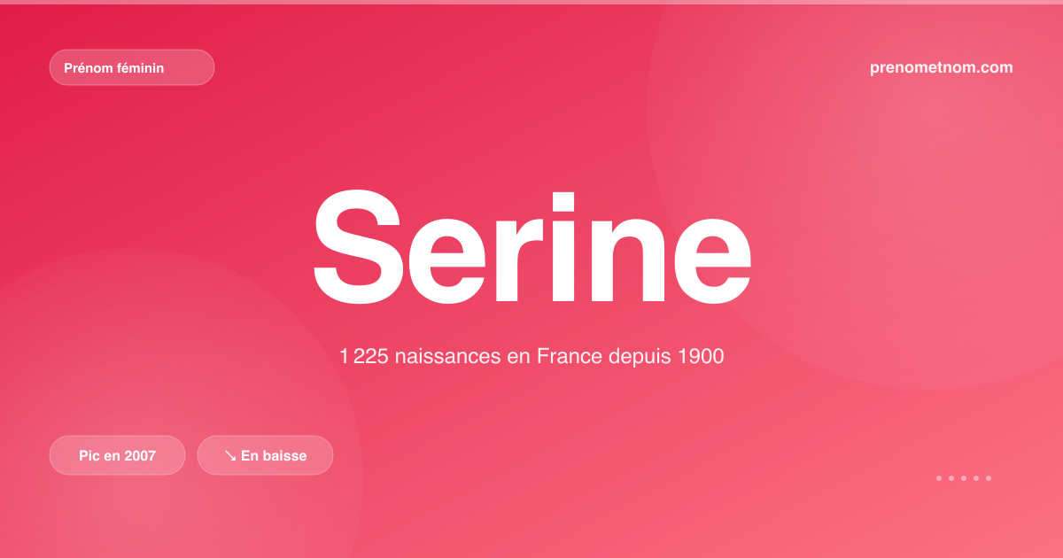 Carte visuelle du prénom Serine