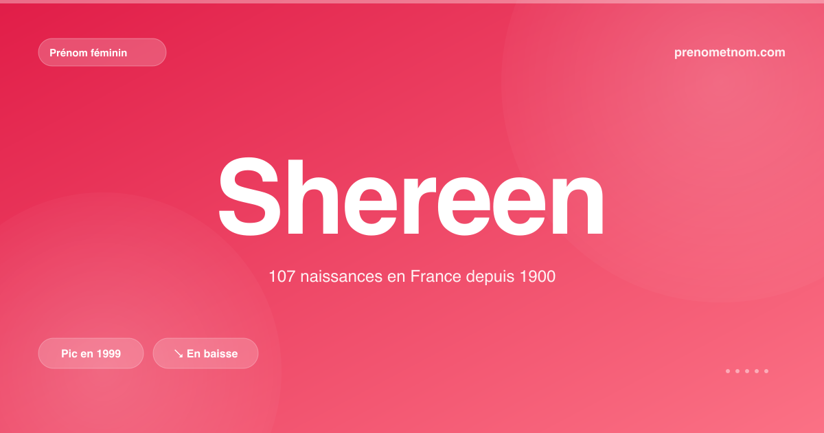 Carte visuelle du prénom Shereen