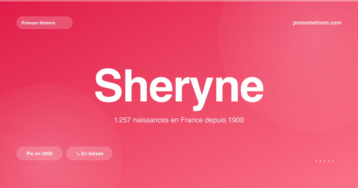 Carte visuelle du prénom Sheryne