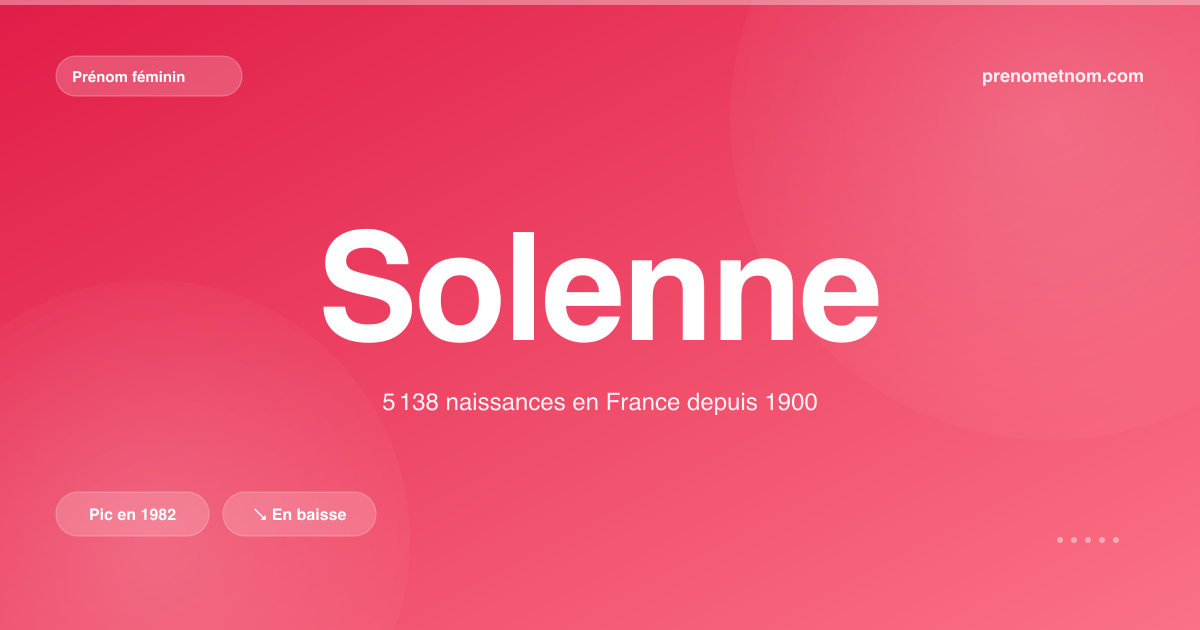 Carte visuelle du prénom Solenne