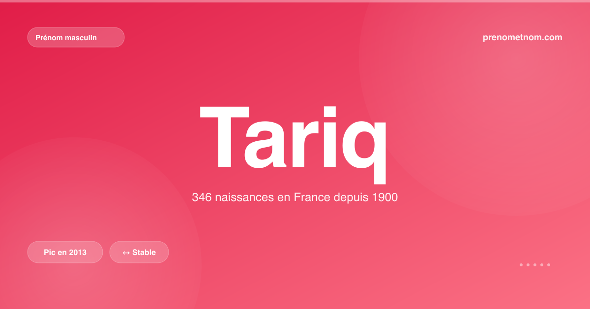 Carte visuelle du prénom Tariq