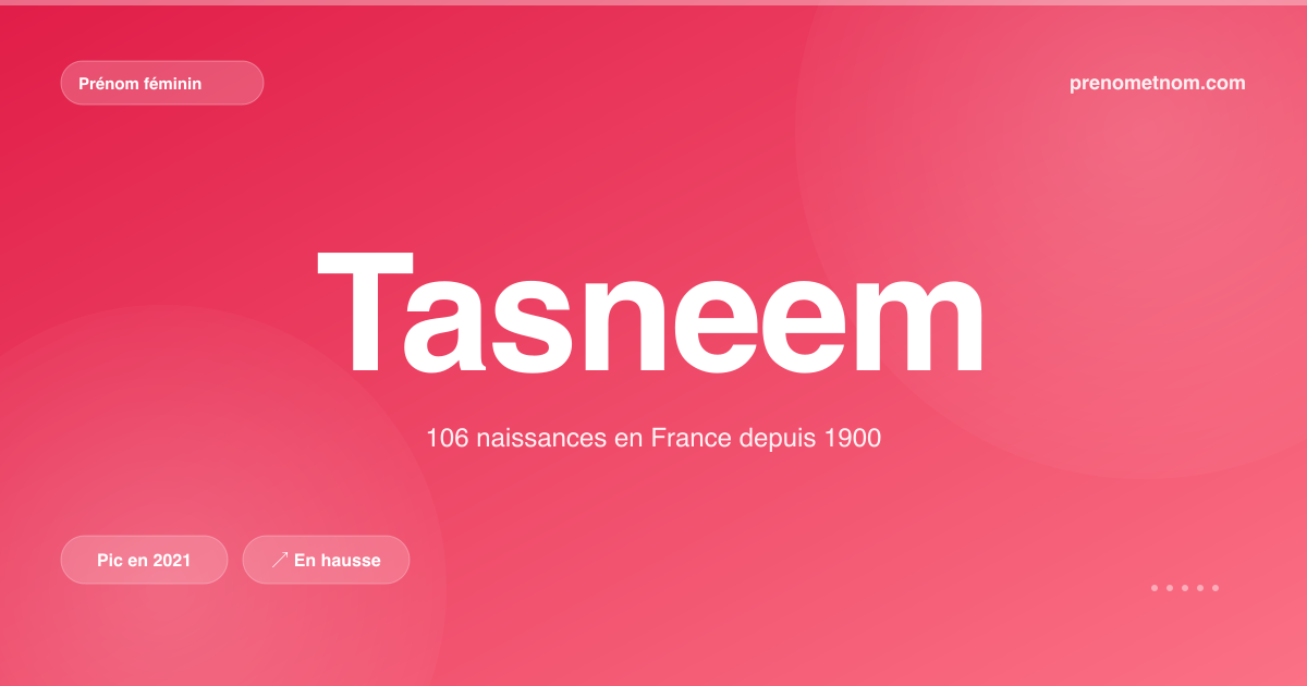Carte visuelle du prénom Tasneem