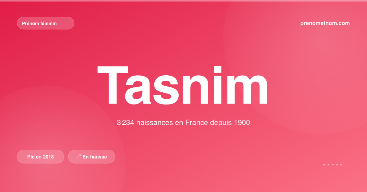 Carte visuelle du prénom Tasnim