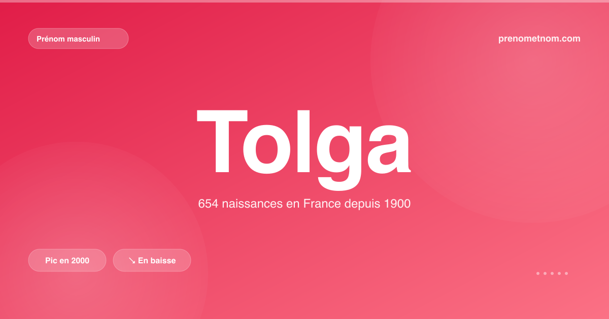 Carte visuelle du prénom Tolga