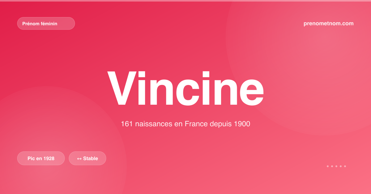 Carte visuelle du prénom Vincine