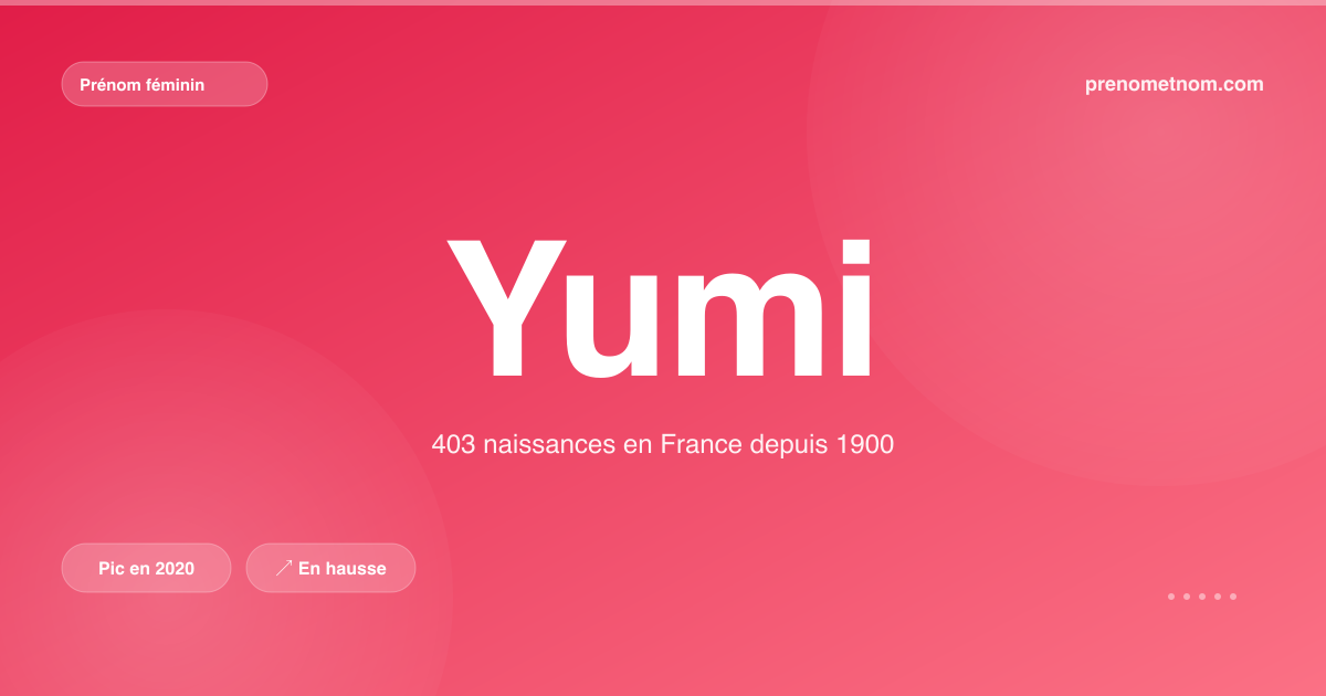 Carte visuelle du prénom Yumi